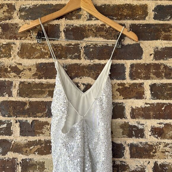 NWT Lulus Force Of Fashion White Sequin Backless Mini Dress XS - Picture 6 of 9